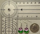 PURPLE TULIP FLOWER GLASS BEAD EARRINGS with Sterling Silver Ear Wires #3 — photo 3