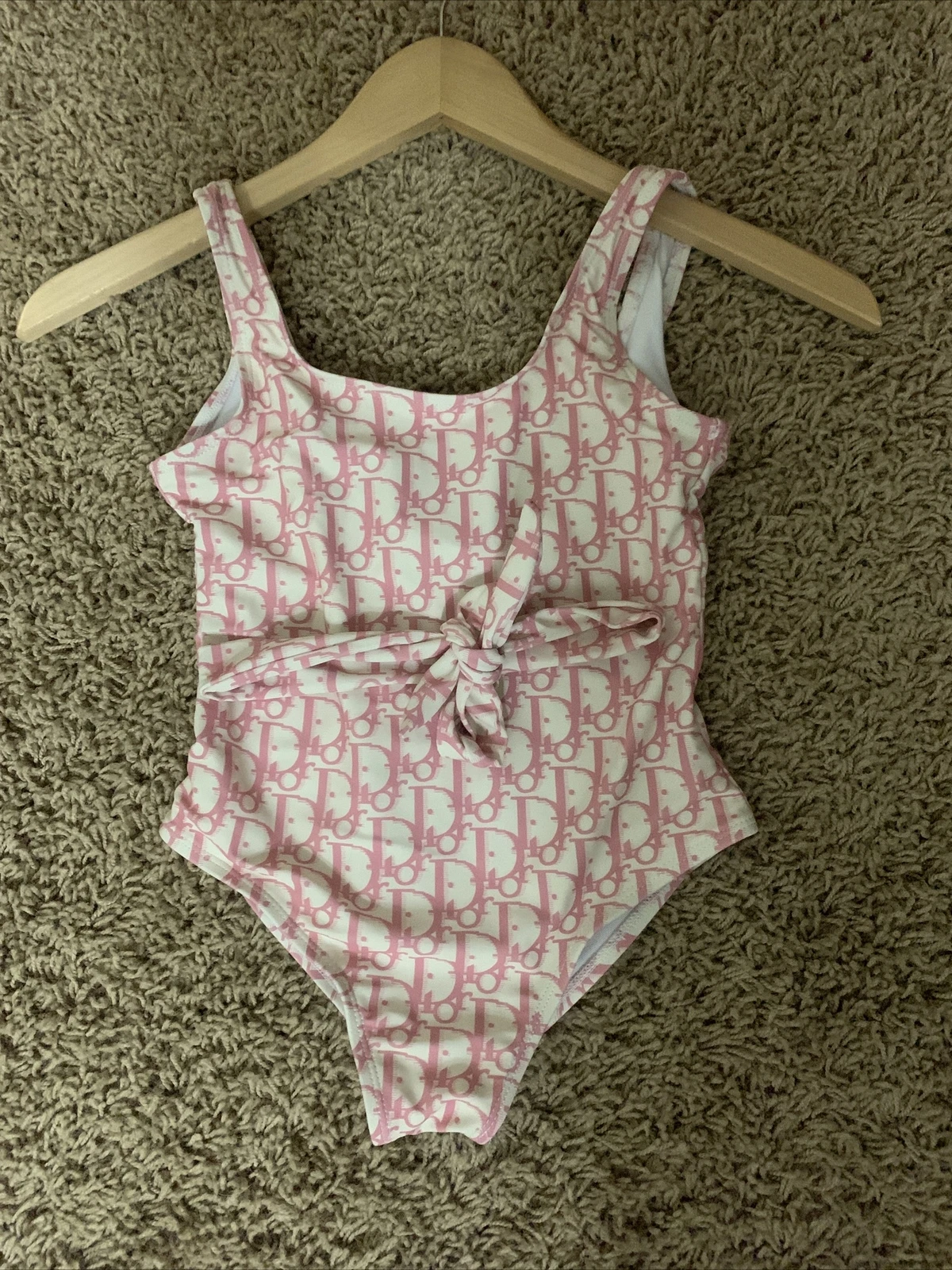 Maillot de bain Christian Dior petite fille fille fille avec ceinture rare pièce vintage 5/6