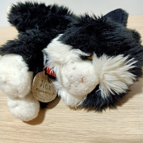 Keel Toys Jinx Black & White Cat Fluffy Beanbag Plush Animal Doll 10" Orange Eye - Picture 2 of 9
