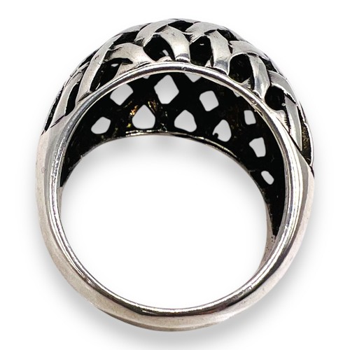 925 Sterling Silver Dome Basket Weave Ring 6g Size 6 - 1023 - Picture 8 of 12