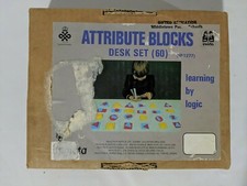 Invicta Education Attribute Blocks 60 Piece Desk Set Missing 1 Piece 