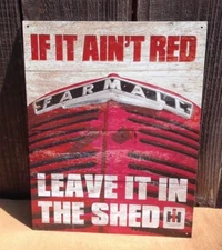 Vintage Farmall Tractor Tin Metal Sign Garage Classic If Aint Red Leave in Shed