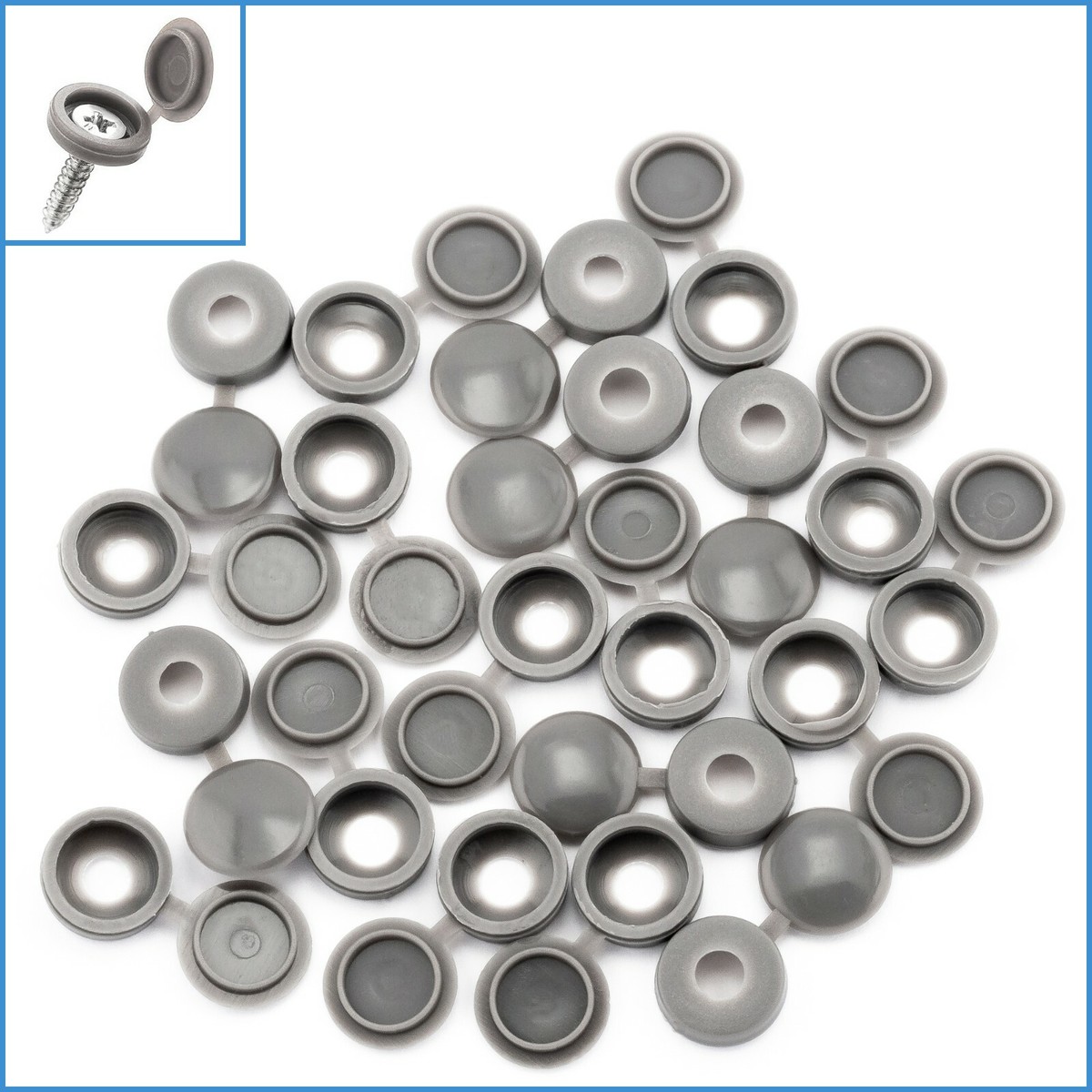 Buy 20pcs Grey Plastic Screw Cap Hinged Button Cover For Hide Flat Or Pan Head Up To 4mm Diameter Bolt Protect Fold Furniture Decorative Online In India - Foto 7
