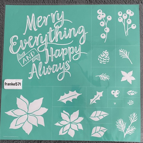 Chalk Couture Merry Everything Transfer, Christmas Poinsettia, Size D 18x18, New - Picture 1 of 2