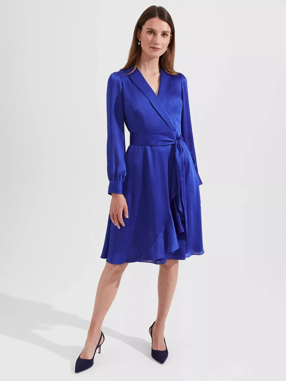 RRP£189 NEW Wrap Dress size 14 Blue image 6