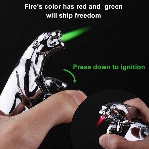 Metal Jet Torch Gas Butane Refillable Lighter Funny Windproof Lighter Mens Gifts - Picture 2 of 11