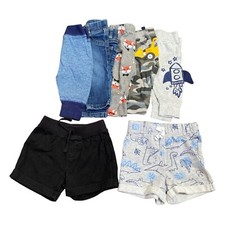 Baby Clothing Lot Pants Shorts 7 Pc 0-3 Months Boy