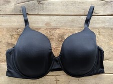 Victoria's Secret Pure Black Solid 32DD T-Shirt Lightly Lined Demi Bra VS 