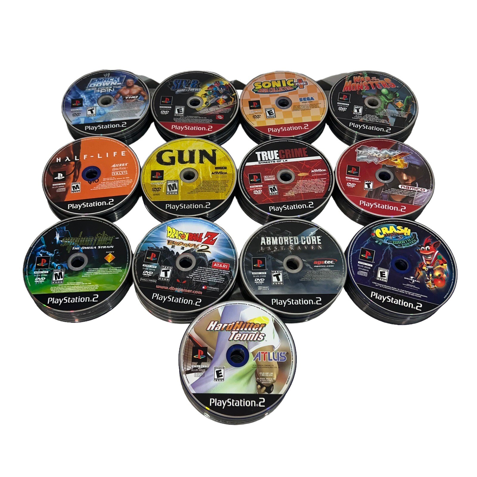 Lot of 260 Playstation 2 Ps2 Discs, Sold As Is, Scratches, Needs