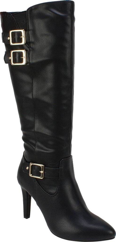 RIALTO Cahoon Women BLACK/SMOOTH Stretch Gore Ankle Strap Buckle