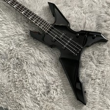 Black 4 String Special Shape Electric Bass Guitar Maple Neck Solid Body in Stock