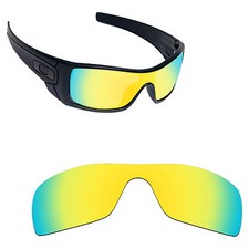 Hawkry Polarized Replacement Lenses for-Oakley Batwolf OO9101 24K Golden Mirror