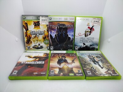Xbox 360 Game Lot Too Human Saints Row 2 Great Battles Medevil Fable III