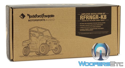 ROCKFORD FOSGATE RFRNGR-K8 POLARIS RANGER AMP WIRING KIT MOUNTING PLATE FOR T400 - Picture 2 of 5