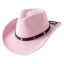 Kids Felt Western Cowboy Cowgirl Hat with Buckle Belt for Toddler Party Costume