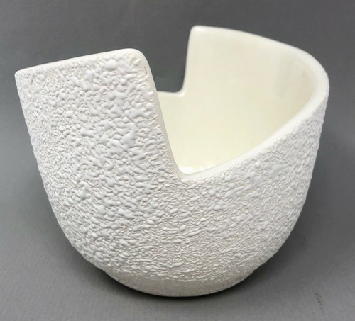 Vintage Romco Übertopf, Rocky Mountain Pottery Speckled White Dish, Mid Century - Bild 5 von 8