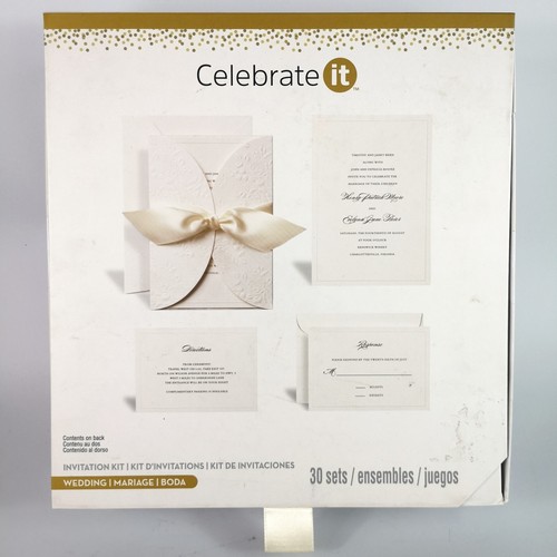 Invitation Printing Kit 30 Pieces Ivory Embossed Rose Design Wedding Shower