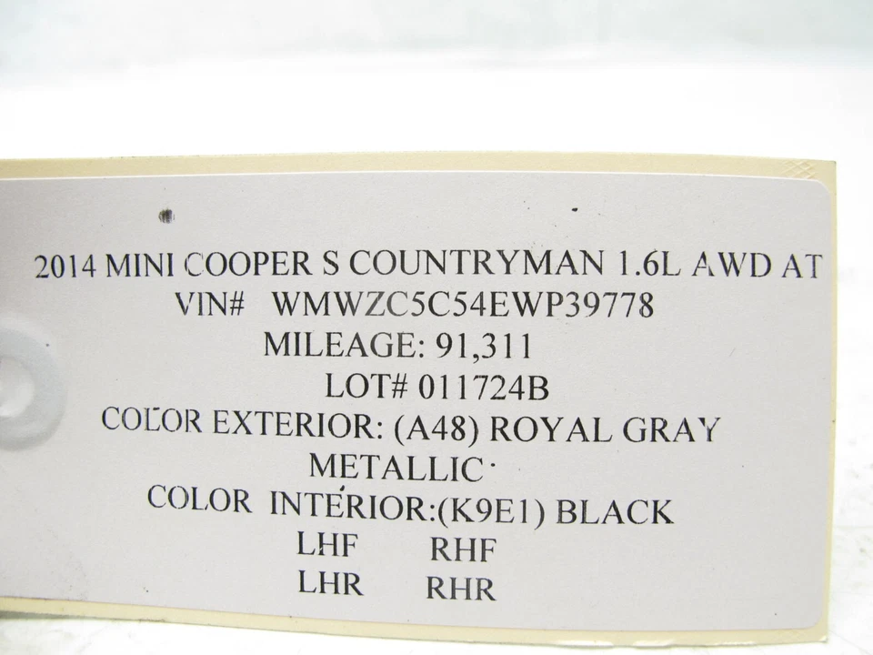 10-16 MINI COOPER S COUNTRYMAN R60 1.6 TURBO MOTOR CUBIERTA ACÚSTICA OEM 011724B Foto 4 de 4