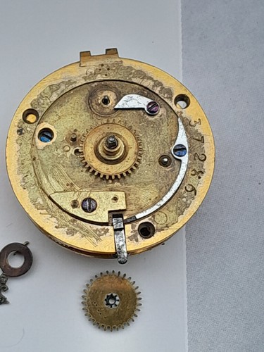 Antiguo reloj de bolsillo Esquivillon Dechoudens movimiento y esfera para piezas / restauración - Imagen 7 de 23