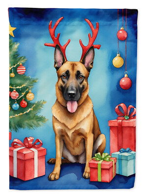 Belgian Malinois Christmas Reindeer Dog Flag