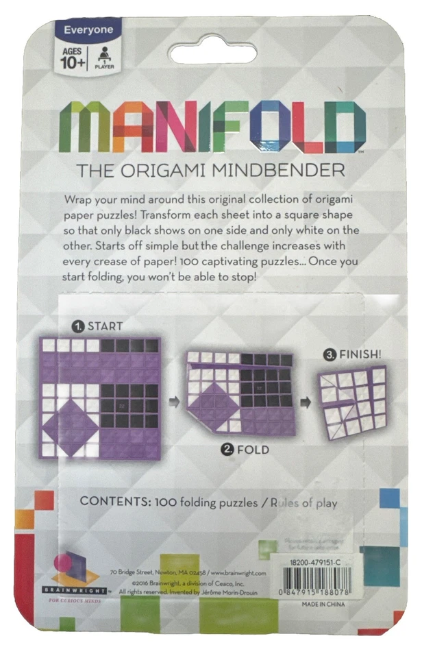Manifold The Origami Mindbender by Brainwright 100 Puzzles Brand - NEW Sealed - Image 3 of 3