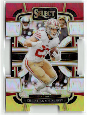 Christian McCaffrey 2023 Panini Select #88 Red and Yellow Prizms Die Cuts