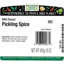 Frontier Co-op Mild Sweet Pickling Spice 1 lb.  3/2026