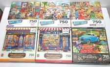 Lot 6 Complete 750 Pc Puzzles Shopkeepers Back To The Past Series candy toy pets