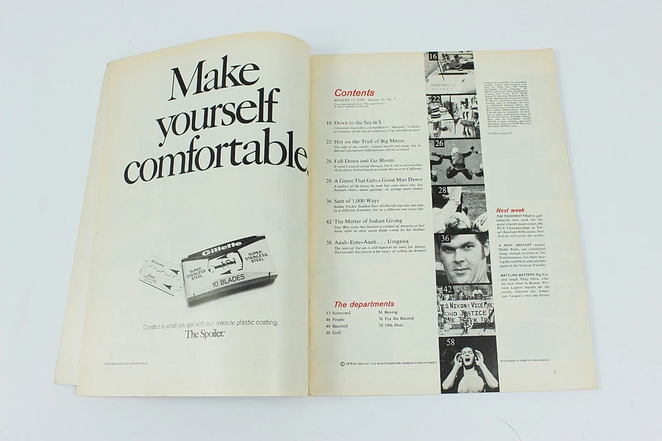 SPORTS ILLUSTRATED 1970 Joe Namath Cover Johnny Weissmuller Article Illustrated Foto 2 de 4