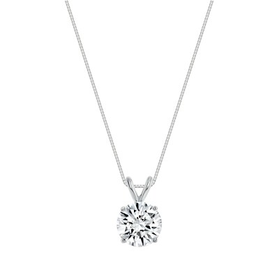 IGI E/VS 1,5 kt runder im Labor hergestellter gewachsener Diamant Anhänger Halskette 14 K Weißgold
