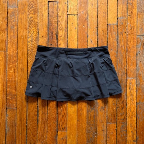 Lululemon Mini Tennis Rock Damen schwarz dunkelgrau doppellagig Kompression
