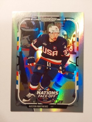 2025-26 O-Pee-Chee 4 Nations Face-Off Rainbow Foil #508 Auston Matthews /350