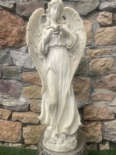 Angel of Peace Holding Dove Marble & Resin Weathered Statue Garden Ornament 73cm