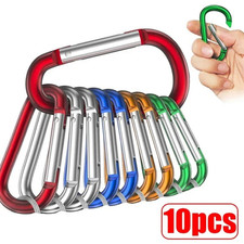 10Pcs Aluminum Carabiner Clip D Ring Set Hiking Gear Keychain Key Holder Loop US