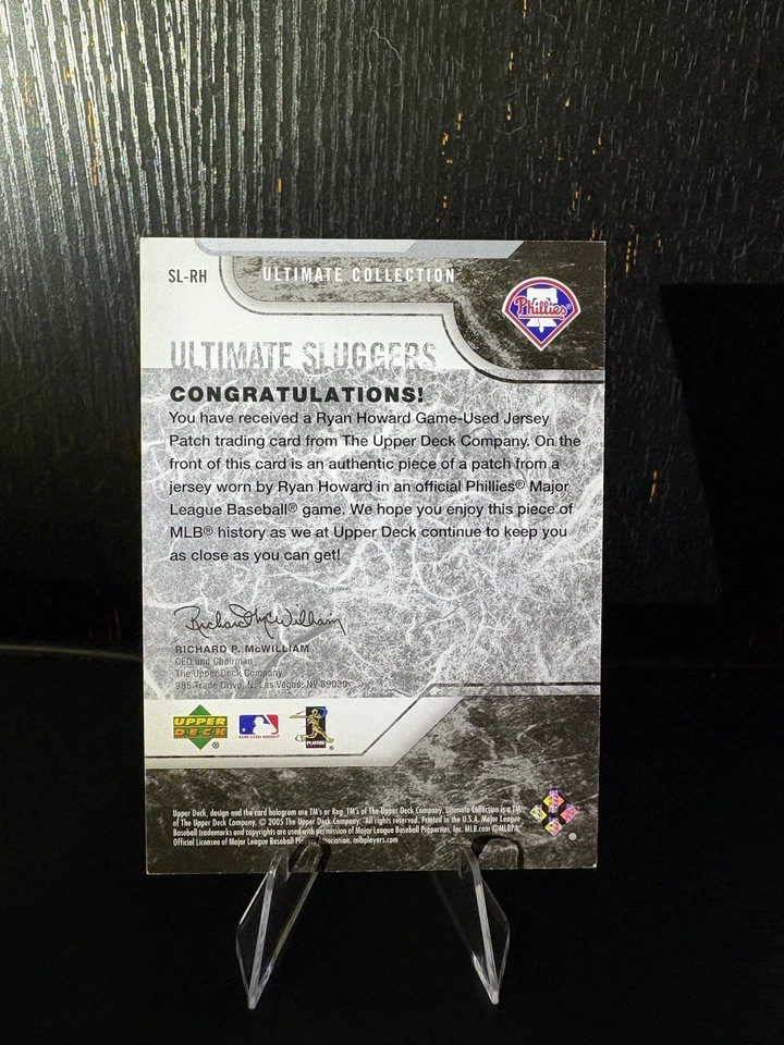 2005 Ultimate Collection - Ryan Howard Новичок Год Игры Б/у Реликвия 1 из 25 - Изображение 2 из 2