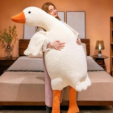 Giant White Goose Plush 51 In, Huge Goose Furry Swan Stuffed Animal