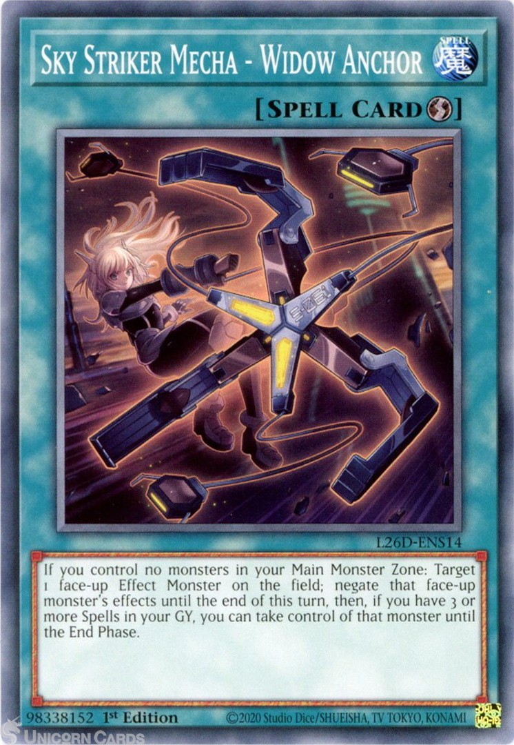 L26D-ENS14 Sky Striker Mecha - Widow Anchor : Common 1st Edition Mint YuGiOh Car