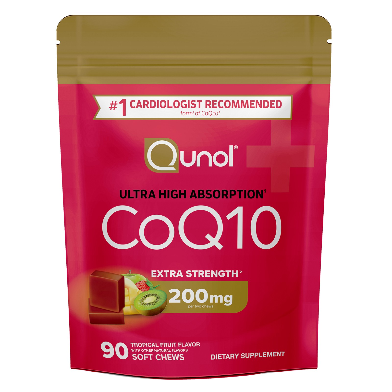 CoQ10 Tropical Fruit 90 Soft Chews 100 mg per Soft Chew 8890₽
