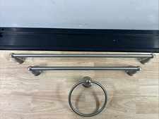 3PC MOEN Brantford Towel Bars 18 24 And Towel Ring in Brushed Nickel