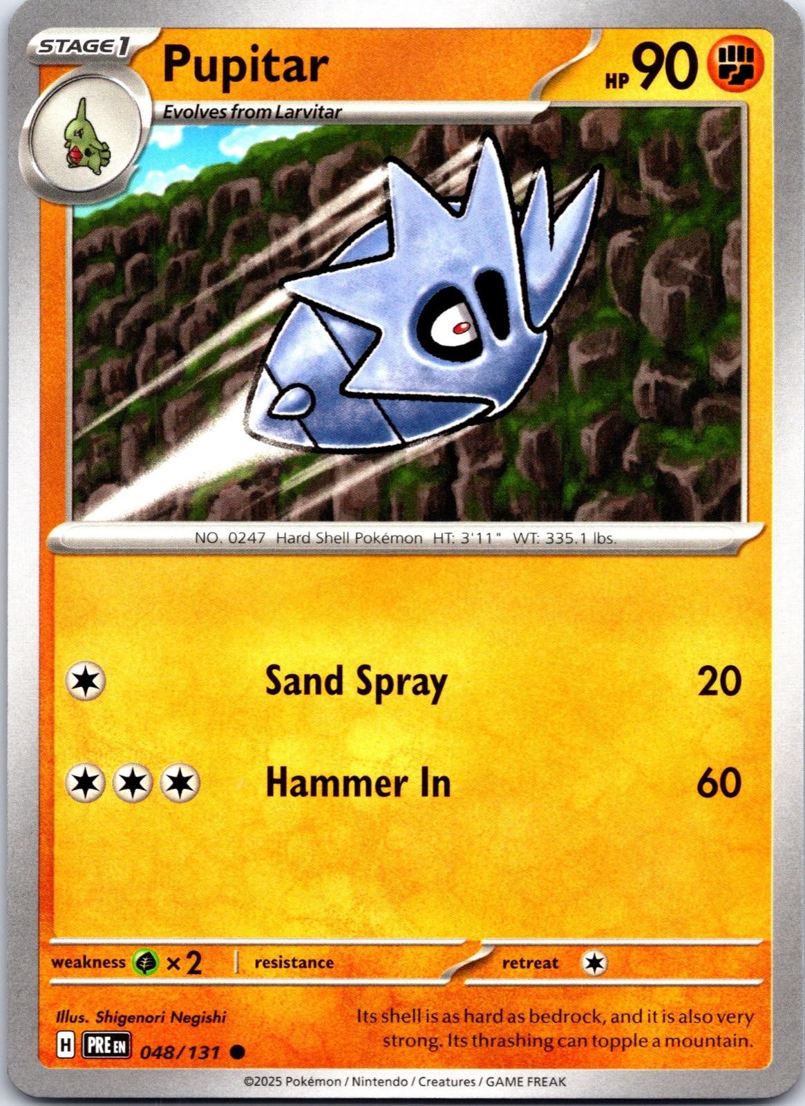 Pupitar 048/131 Common Prismatic Evolutions Pokemon NM
