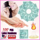 100pcs Adult Ultra-thin Natural Latex Condoms Super Elastic Sex Products US