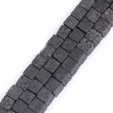 GEM-Inside Black Lava Rock Gemstone Loose Natural 10mm Spacer Beads Energy St...