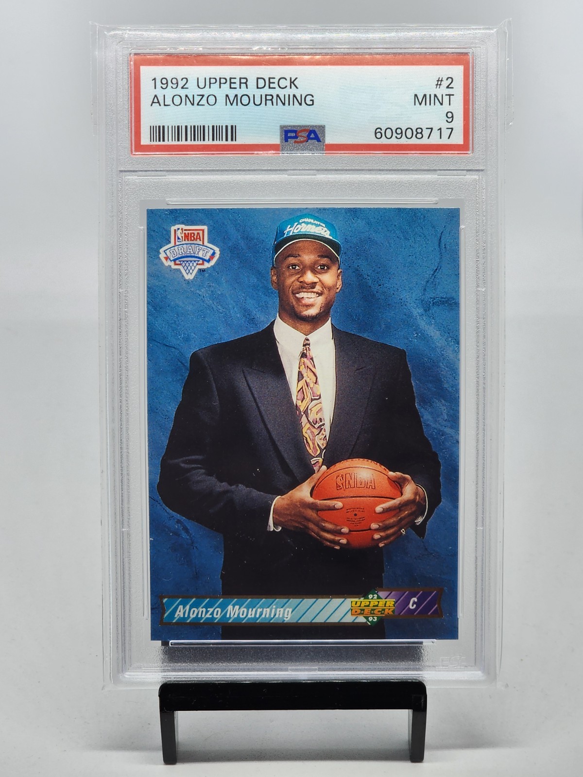 1992 Upper Deck ALONZO MOURNING #2 Hornets Rookie RC HOF PSA 9 MINT
