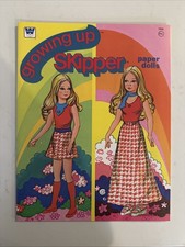 RARO libro vintage Barbie Growing Up Skipper bambole di carta nuovo mai usato