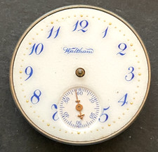 Antique Waltham Model 1900 115 Pocket Watch Movement Fancy Dial Ticks 0s 15j USA