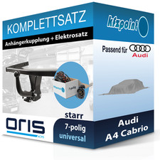 Für Audi A4 Cabrio 03.2002-09.2005 ORIS Anhängerkupplung starr + 7polig E-Satz
