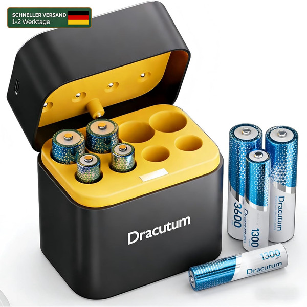 Wiederaufladbare Lithium Batterien 4 AA 4 AAA Mit LadegeräT 3600Mwh 1300Mwh 1,5V-image