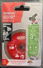 DIABLO 3 in. Diamond Blade Masonry Continuous Turbo Rim Cut-Off, DMADC0300