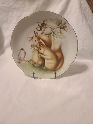 Bavaria J&C Jaeger & Co. Plate 8.5'' Art Deco Squirrels Louise Mold 1902-1908
