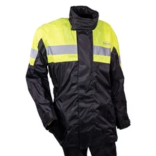 MIDA Waterproof Mesh Lined Over Jacket - Black/Fluo Yellow